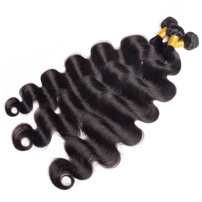 (B1) Body Wave 4 Bundles With 4X4 Transparent Lace Closure Brazilian Human Hair