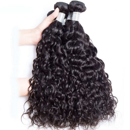 Indian Water Wave Virgin Hair 3 Bundles Human Hair Extension 8-40 inches