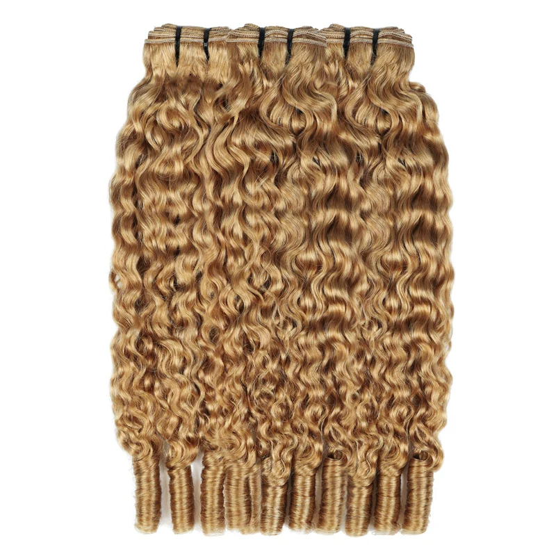 #27 Honey Blonde Burmese Curly 3 Bundles 100% Human Hair Bundles Unprocessed Human hair