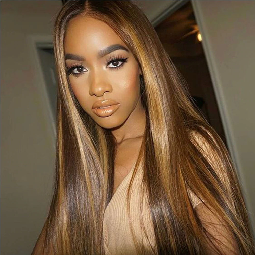 Highlight #4/27 Straight 3 Bundles 100% Virgin Human Hair Extension