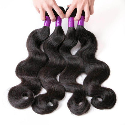 4 Bundles Brazilian Body Wave Virgin Human Hair Extension 8-40 inches