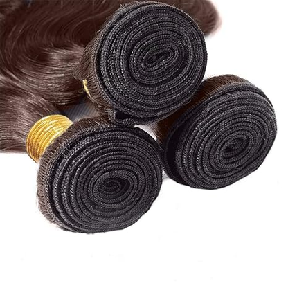 #4 Brown Water Wave 3 Bundles Extensions 100% Human Hair(No Code Need)