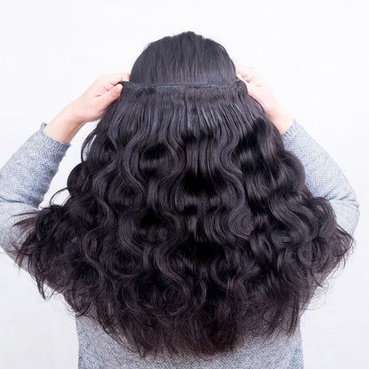 (B1) Body Wave 4 Bundles With 4X4 Transparent Lace Closure Brazilian Human Hair