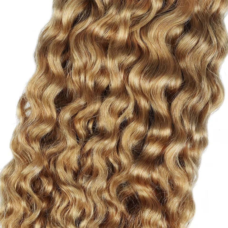 #27 Honey Blonde Burmese Curly 3 Bundles 100% Human Hair Bundles Unprocessed Human hair